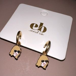 EB and Co Taylor Swift-Travis Kelce gold hoop Earrings
